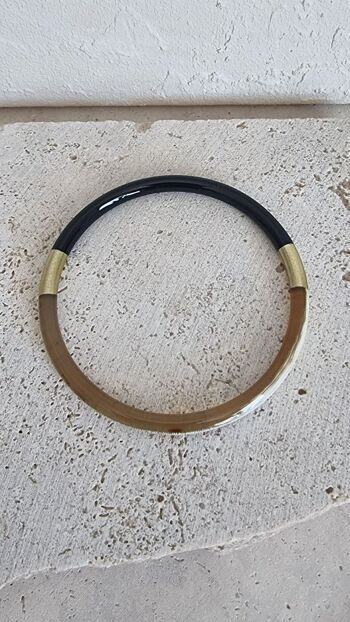 Bracelet Jonc Corne - Aphéléia - Le Coin Sauvage - 5mm - Black 7
