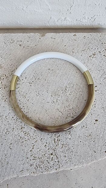 Bracelet Jonc Corne - Aphéléia - Le Coin Sauvage - 5mm - White 7