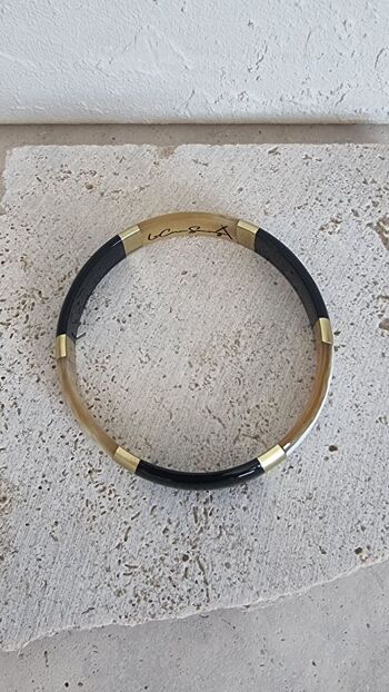 Bracelet Jonc Corne - Céos - Le Coin Sauvage – Black - 1cm 7