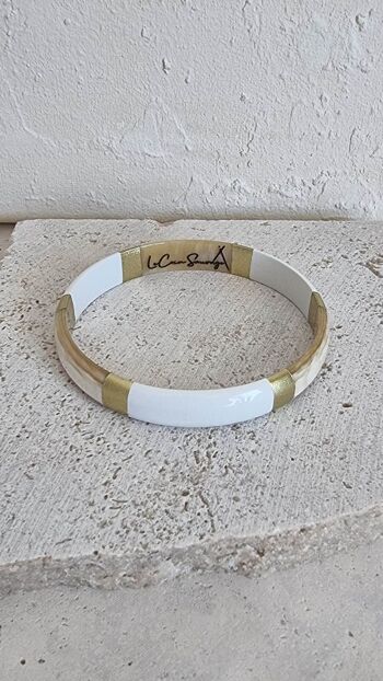 Bracelet Jonc Corne - Céos - Le Coin Sauvage – White - 1cm 6