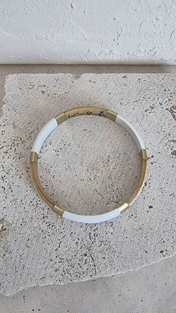 Bracelet Jonc Corne - Céos - Le Coin Sauvage – White - 1cm 7
