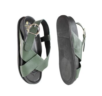 Sandales d'été en cuir naturel pour femmes - Sandales confortables pour femmes avec semelle en caoutchouc antidérapante -Zerimar 3