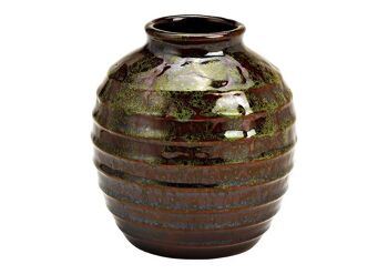 Vase en céramique verte (L/H/P) 14x16x14cm