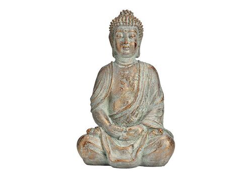 Buddha sitzend aus Poly Antikgold (B/H/T) 20x30x15cm