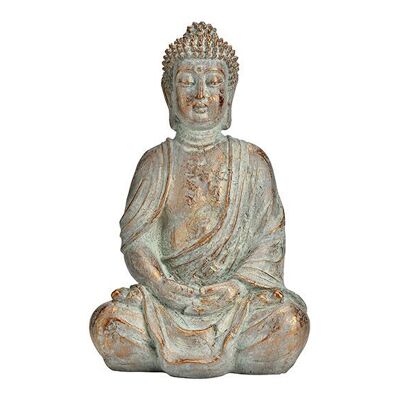 Buddha seduto in poli oro antico (L/A/P) 20x30x15 cm