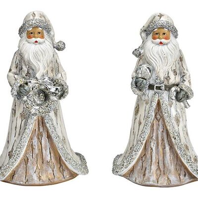 Nikolaus aus Poly silber 2-fach, (B/H/T) 13x23x10cm