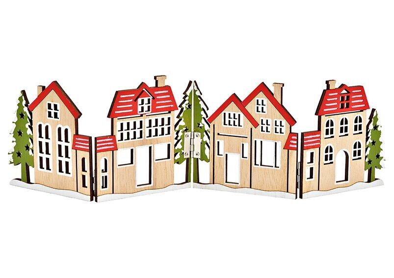 Soporte para casa de madera de colores (ancho/alto) 29x10cm