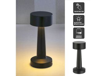 Lampe de table LED TOUCH, intérieur, USB, fer, 20LED 3W, dimmable en continu, noir (L/H/P) 9x21x9cm