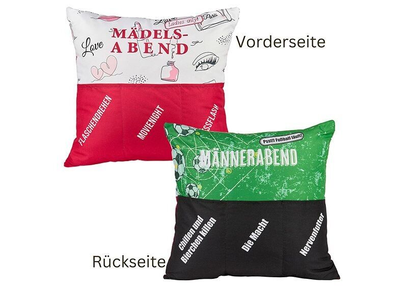 Wendekissen, Mädels/Männerabend aus Textil bunt (B/H) 43x43cm