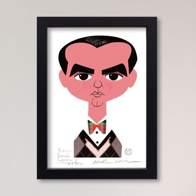 Illustration "García Lorca" by Mikel Casal. A5 reproduction signed