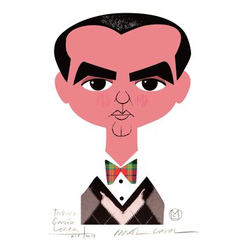 Illustration "García Lorca" par Mikel Casal. Reproduction A5 signée 2