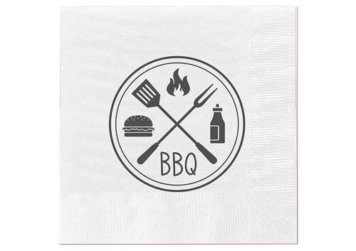 Serviette BBQ 20er Pack 3-lagig aus Papier/Pappe weiß (B/H) 33x33cm