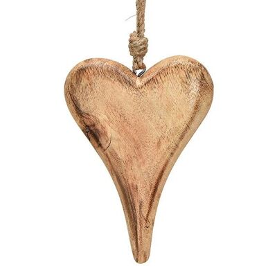 Cuore appendiabiti in legno di mango marrone (L / A / P) 10x15x2cm