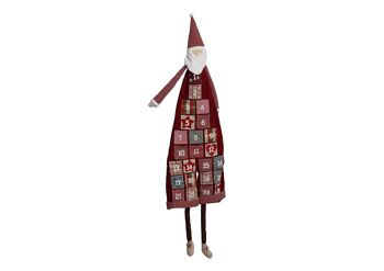 Calendrier de l'Avent, Père Noël en peluche et textile, 120 cm