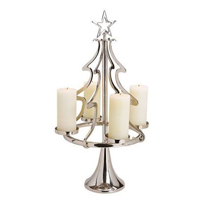 Couronne de l'Avent Sapin de Noël en métal, argent (L/H/P) 48x86x48cm