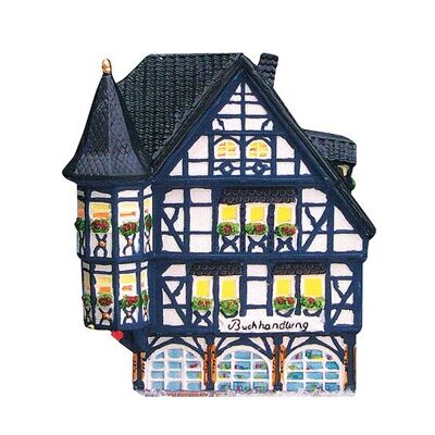 Librairie Linz/Rhin en porcelaine, L14 x P11 x H18 cm