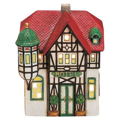 Farol de porcelana para hotel, 15 x 12 x 19 cm