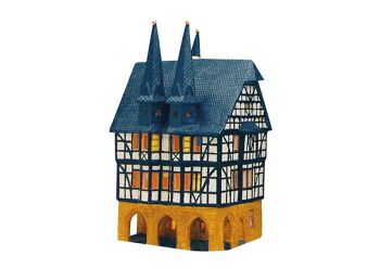 Hôtel de ville d'Alsfeld en porcelaine, L11 x P14 x H21 cm