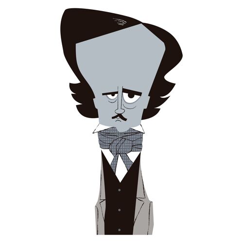 Ilustración "Edgar Alan Poe" de Mikel Casal. Reproducción A5 firmada