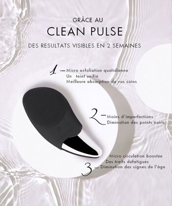 Brosse nettoyante visage en silicone - Clean Pulse - Charbon 3