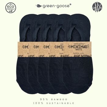 green-goose Chaussons longs en bambou pour femme | Noir | 5 paires | Taille 35-39 3