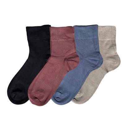 Calzini da donna in bambù verde-oca | 4 paia | Multicolore