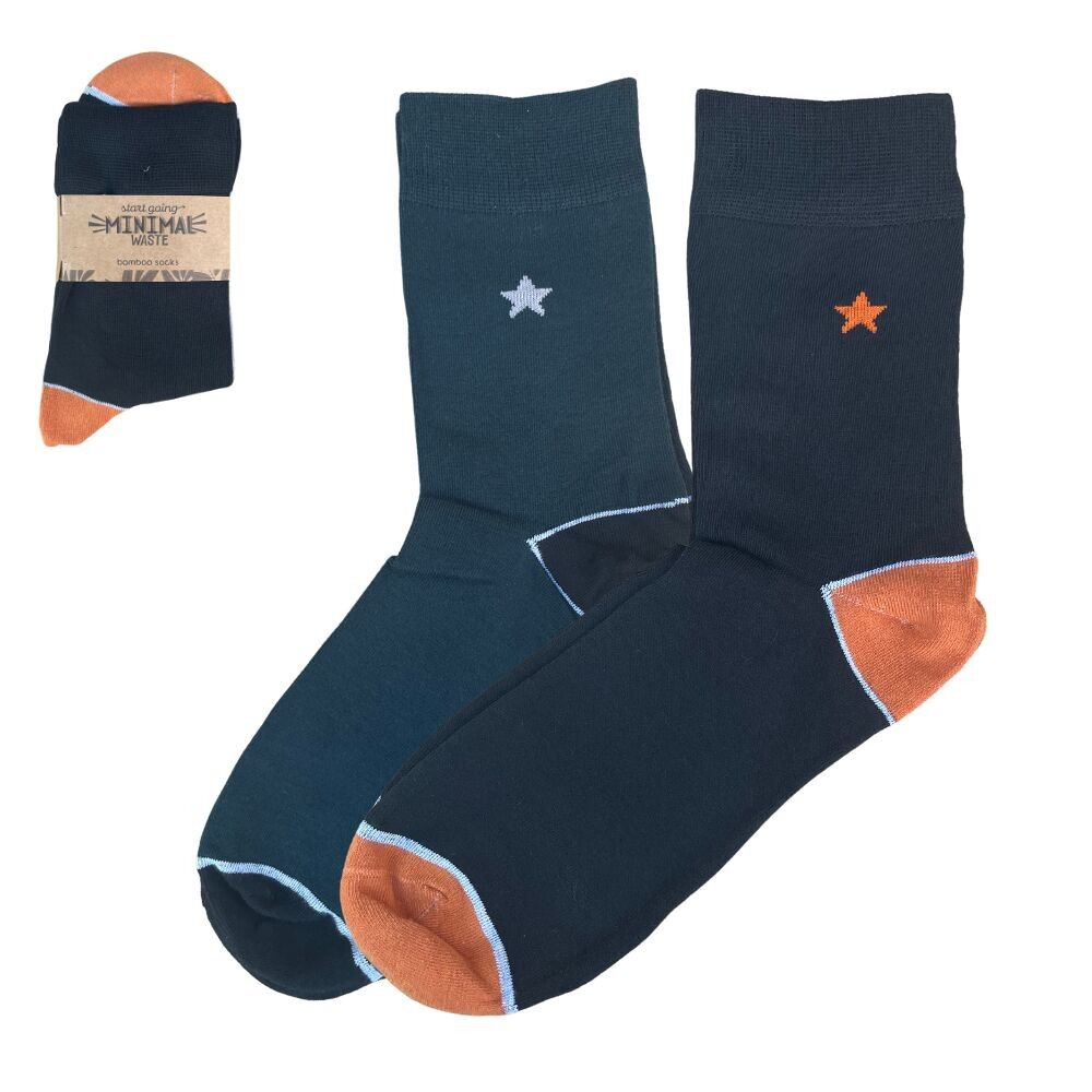 Calzini in bambù verde-oca | 2 paia | Stella | 39-44