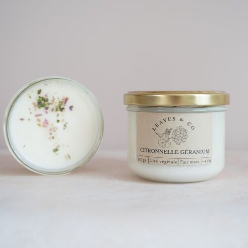 Citronnelle géranium Bougie parfumée Pot de saison