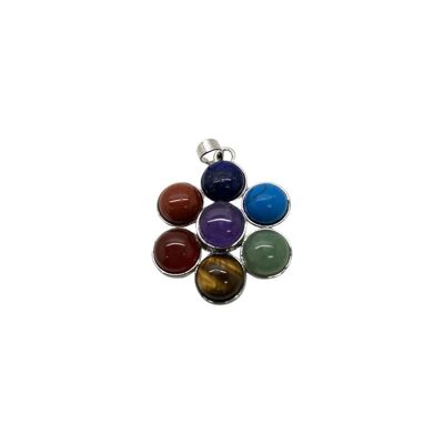 Gioielli Chakra, ciondolo con pietra preziosa in ottone a forma di fiore