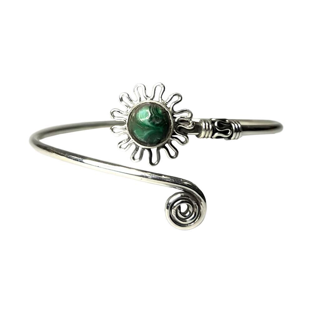 Versilberter, verstellbarer Gänseblümchen-Spiral-Manschettenarmreif