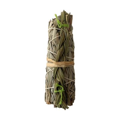 Palo para limpiar manchas, salvia blanca y hierba dulce trenzada, 4"