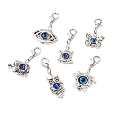 Mini-Schlüsselanhänger „Böses Auge“ in verschiedenen Formen, einzeln