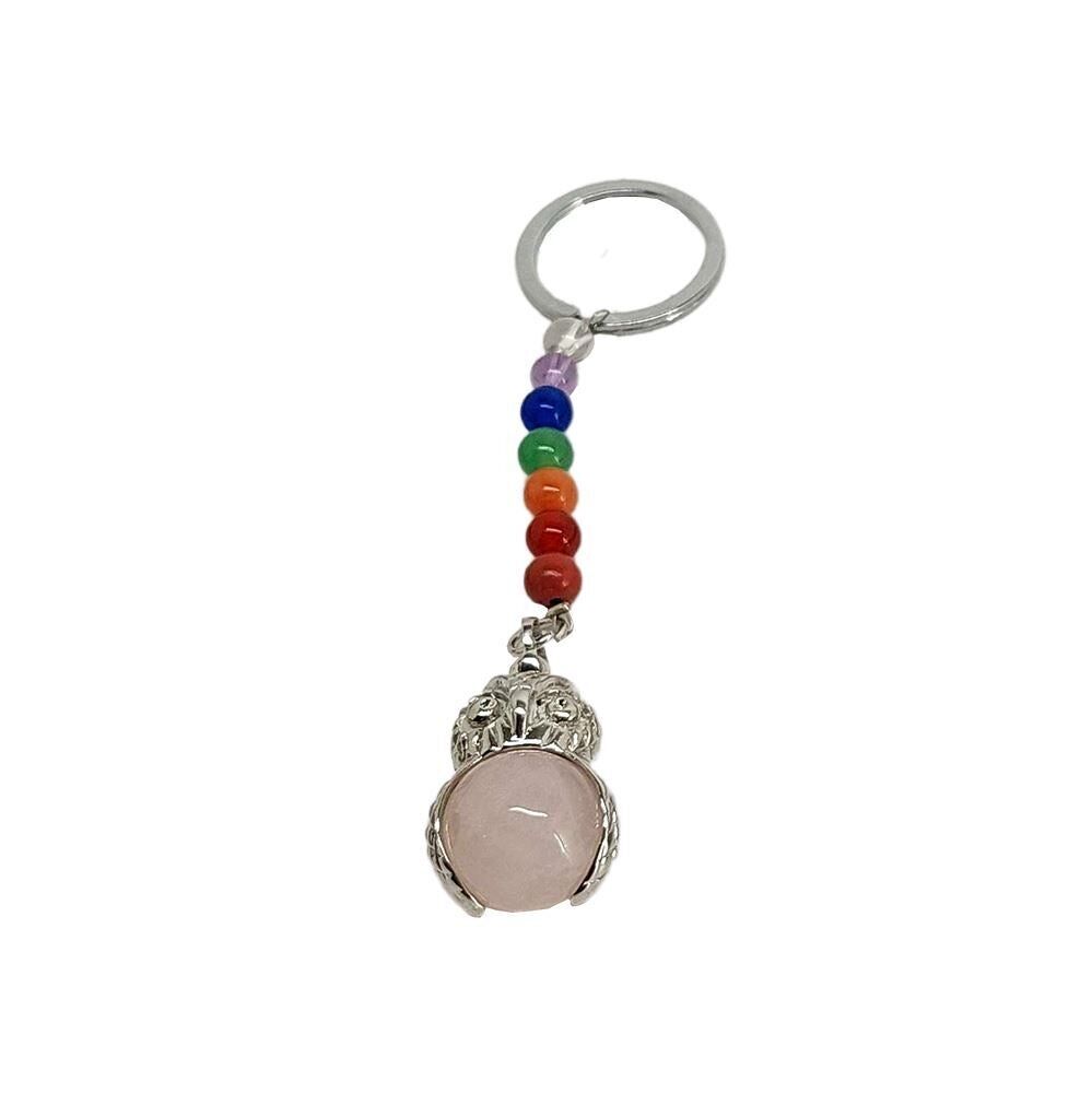 Joyería Chakra, Llavero de búho de piedras preciosas mixtas