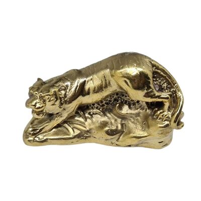 Figurines en laiton, finition brillante, tigre