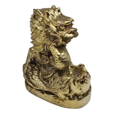 Figuras de latón, acabado brillante, dragón