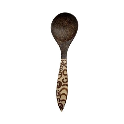 Servierlöffel, Kokosnussholz mit Zimteinlage, 24x7cm