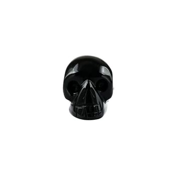 Tête de mort en cristal, 2 cm, obsidienne noire