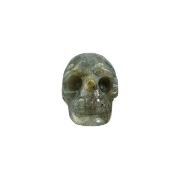 Tête de mort en cristal, 2 cm, Labradorite