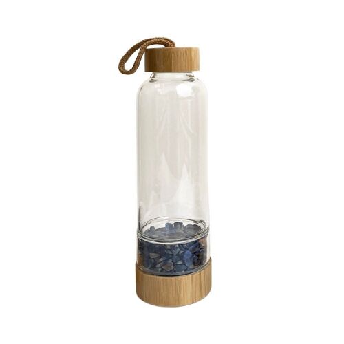 Crystal Water Bottle, 400ml 25x6x6cm, Chamber Bottle, Sodalite