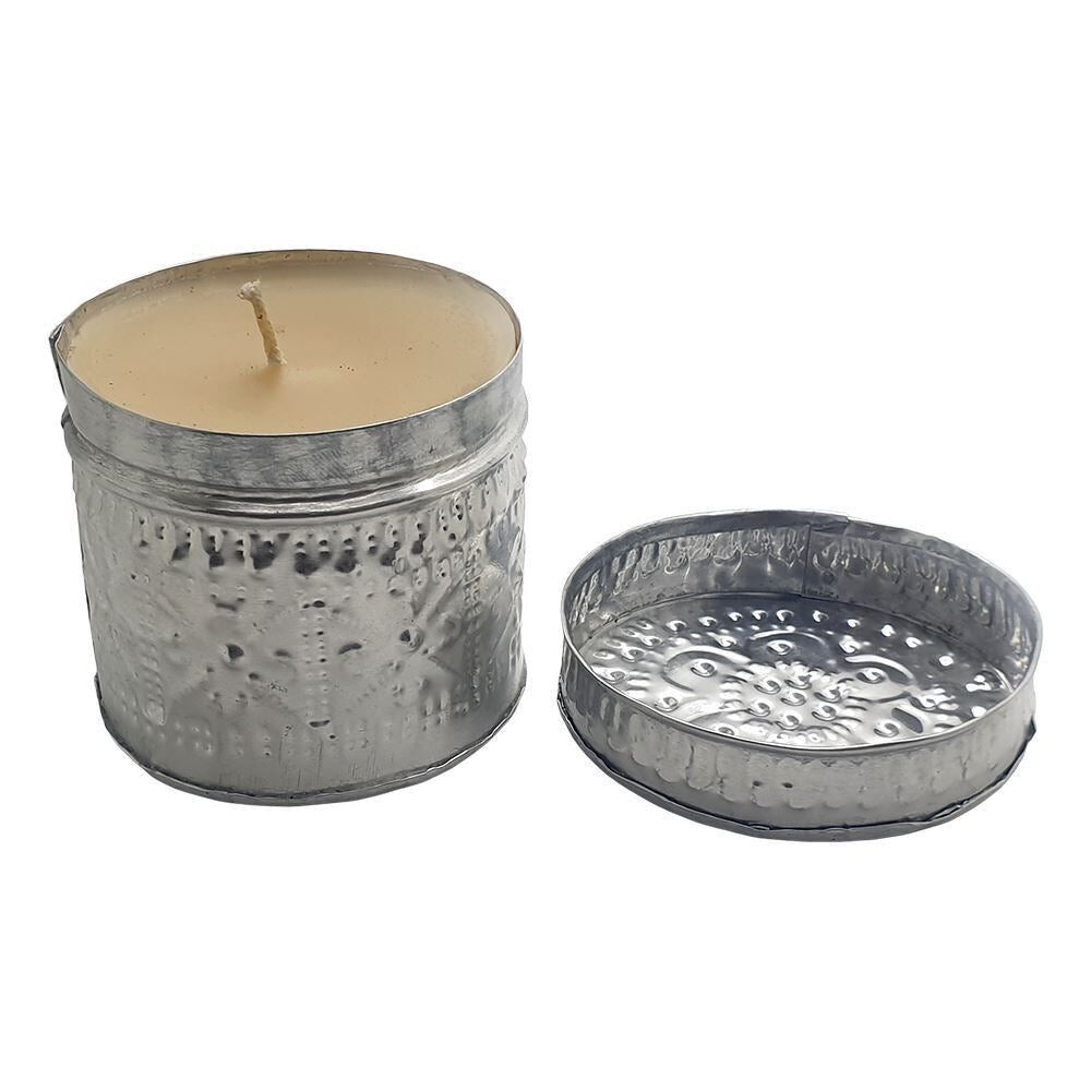 Bougie faite à la main dans un récipient en aluminium fait main 7x7cm, Lotus