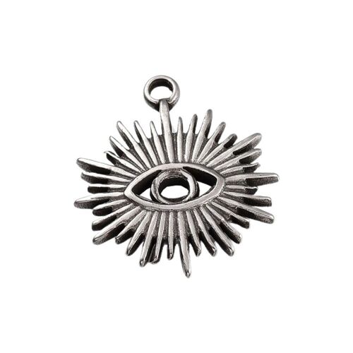 Evil Eye Pendant, Antique Silver