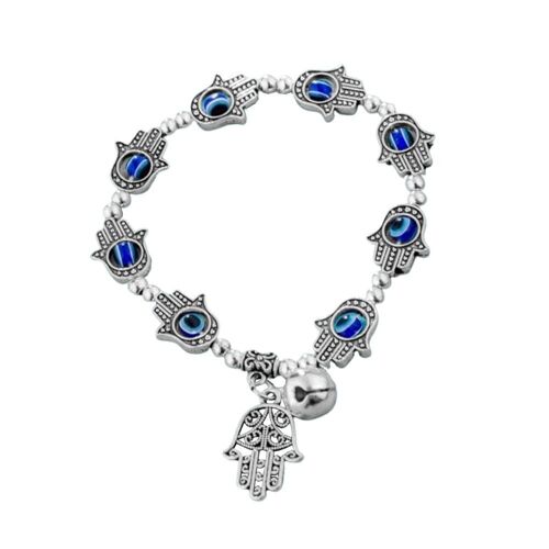 Evil Eye & Hamsa Bracelet, Silver