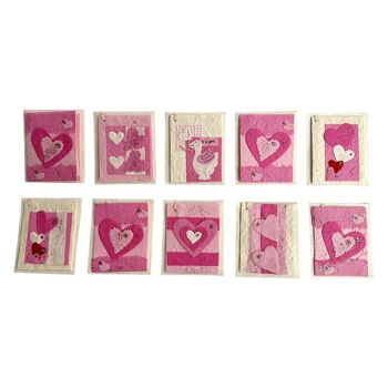 Assortiment de cartes-cadeaux Mulberry Heart, 5,5 x 7 cm, à l'unité