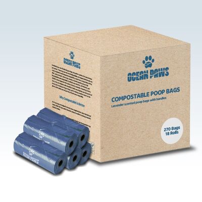 Sacs à crottes de chien compostables 18 rouleaux (270 sacs)