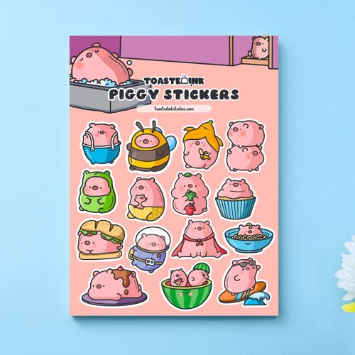 Pig Sticker Sheet | Cute Stickers