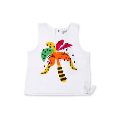 Canotta bianca in maglia da bambina Banana - 11369988