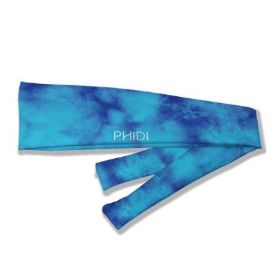 Diadema deportiva sutil Tie Dye azul intenso