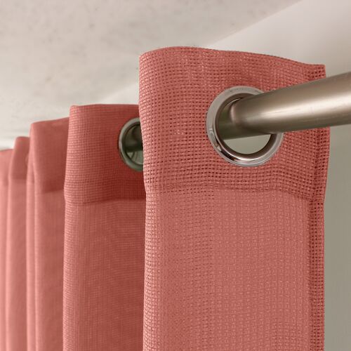 Voilage ajouré avec Œillets, 140x240cm, Rose Canyon, 100% polyester, Collection JELLY