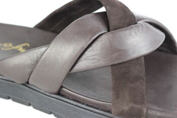Sandales mules pour femmes d'été, sandales en cuir véritable. Semelle confort -Zerimar 9
