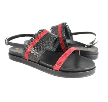 Sandales mules pour femmes d'été, sandales en cuir véritable. Semelle confort -Zerimar 4